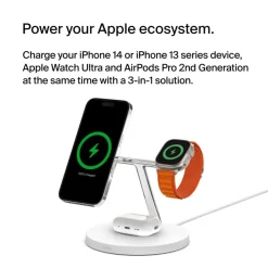 Belkin Apple Watch Chargers|Wireless Charging Stands>3-in-1 Wireless Charger with Official MagSafe Charging 15W