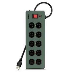 Belkin Surge Protectors & Power Strips>10-Outlet Metal Surge Protector with 15ft Power Cord