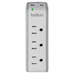 Belkin Surge Protectors & Power Strips>3-Outlet Mini Travel Surge Protector with USB Ports (2.1 AMP)