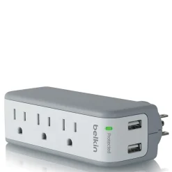 Belkin Surge Protectors & Power Strips>3-Outlet Mini Travel Surge Protector with USB Ports (2.1 AMP)
