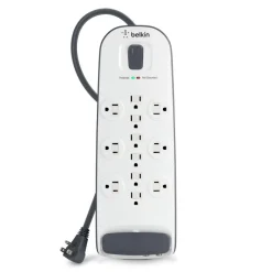 Belkin Surge Protectors & Power Strips>12-outlet Surge Protector with 8 ft Power Cord with Cable/Satellite and Telephone Protection